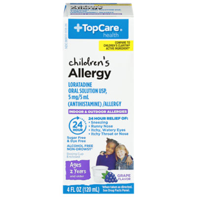 TopCare Children's Sugar Free Loratadine Syrup - Grape, 4 fl oz