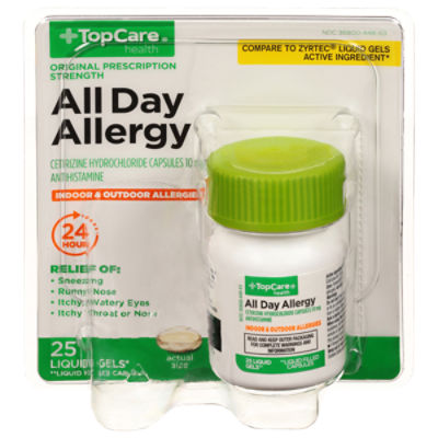 Top Care Allergy Cetirizine Soft Gel, 25 each