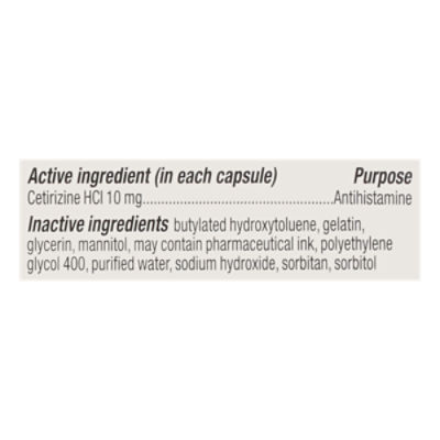 TopCare Allergy Cetirizine Soft Gel, 25 each