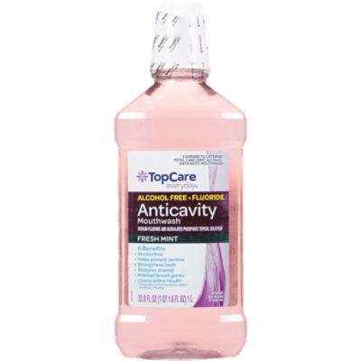 TopCare Alcohol Free Total Care Mouthwash, 33.81 fl oz