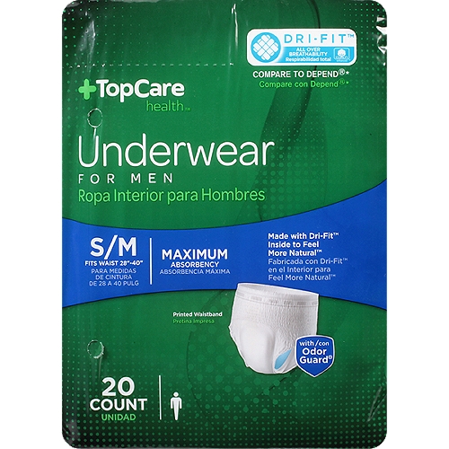 Top Care Men Protective Underwear, Contains 20, 1 each