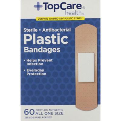 TopCare Antibacterial Plastic Bandages, 60 each, 60 Each