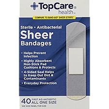 Top Care Antibacterial Sheer Strips, 40 each, 40 Each