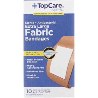 Top Care Antibacterial Fabric Bandages, 10 each