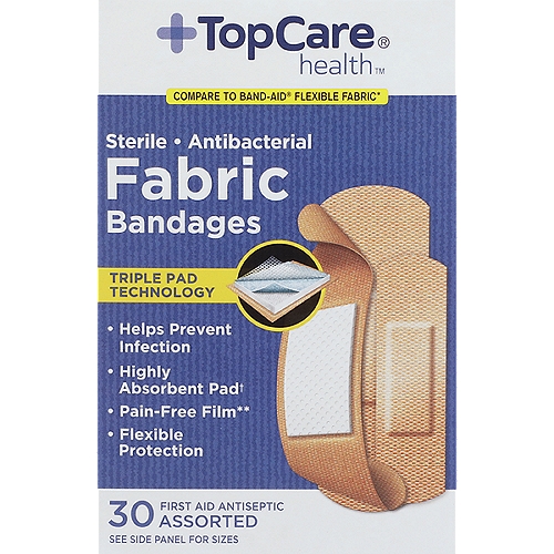 Top Care Flex Antibacterial Bandage, 30 each