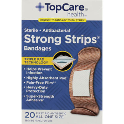 TopCare Antibacterial Strong Strips Bandages, 20 each, 20 Each