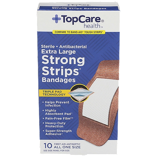 Top Care Strong Strips Bandages, 10 each