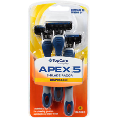 TopCare Apex 5 Mens 5 Blade Disposable Razors, 3 each