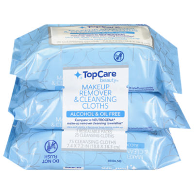 TopCare Cleansing Towelette Makeup Remover - 3 Pack, 75 each