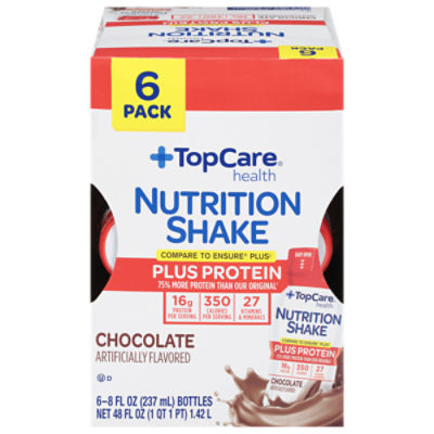 Top Care Milk Chocolate Nutrition Shake - 6 Pack, 48 fl oz