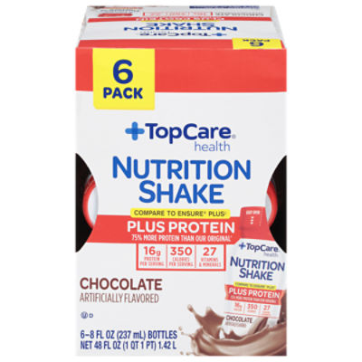 TopCare Milk Chocolate Nutrition Shake - 6 Pack, 48 fl oz, 48 Fluid ounce