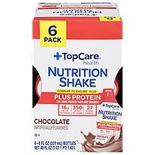 Top Care Milk Chocolate Nutrition Shake - 6 Pack, 48 fl oz, 48 Fluid ounce