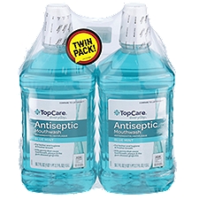 Top Care Blue Mint Antiseptic Mouthwash - Twin Pack, 101.4 fl oz