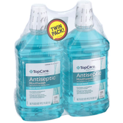 TopCare Blue Mint Antiseptic Mouthwash - Twin Pack, 101.4 fl oz