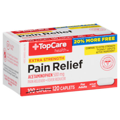 TopCare Extra Strength Acetaminophen Caplets, 500 MG
