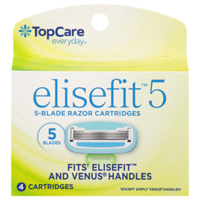 Top Care Elisefit 5 Blade Razor Cartridges, 4 each