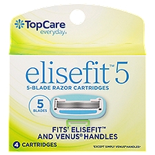 Top Care Elisefit 5 Blade Razor Cartridges, 4 each, 4 Each