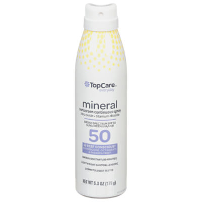 TOP CARE MINERAL SPRAY SPF50, 6.3 Ounce
