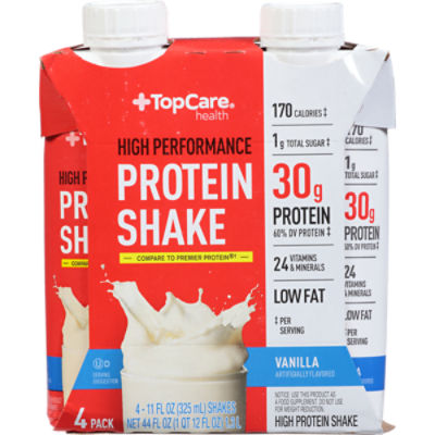 TopCare High Performance Vanilla Protein Shakes, 4 Pack