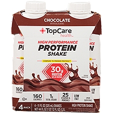 Top Care High Performance Chocolate Protein Shakes, 4 Pack