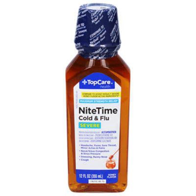 Top Care Nighttime Cold & Flu Severe Honey Liquid