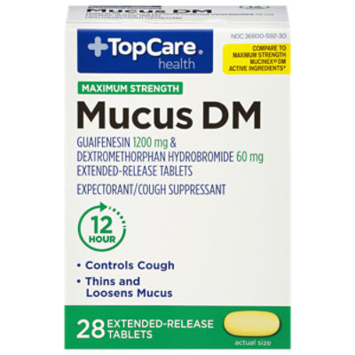 TopCare Guaifenesin Mucus Relief DM Maximum Strength 1200MG