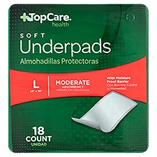 Top Care Health Soft Moderate Absorbency Underpads, L, 18 count