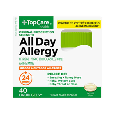 TopCare Cetirizine All Day Allergy Antihistamine, 10 MG