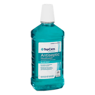 TopCare Mouth Wash - Blue Mint, 33.8 fl oz