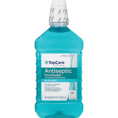 TopCare Antiseptic Mouth Rinse - Blue Mint, 50.7 fl oz