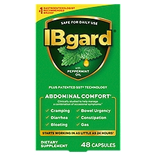 IBgard Gut Health Supplement, Peppermint Oil Capsules for Abdominal Comfort, 48 Capsules