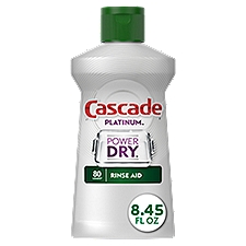 Cascade 3 in 1 Power Dry Rinse Aid, 80 loads, 8.45 fl oz, 8.45 Fluid ounce