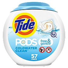 Tide Pods Free & Gentle Coldwater Clean, Detergent, 57 Each