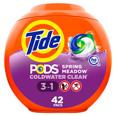Tide Pods Spring Meadow 3-in-1 Detergent, 42 count, 36 oz