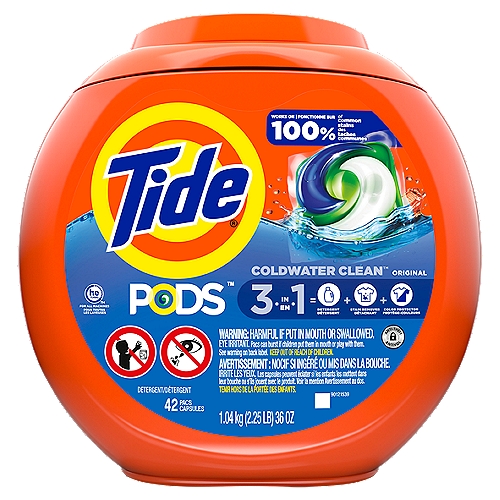 High efficiency turbo. Tide Pods consist of up to 90% active ingredients, so you can be sure that you're paying for clean not for water. 3 in 1 technology: detergent, stain remover, color protector.