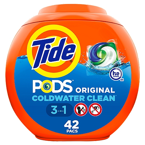 Tide Pods Original 3-in-1 Detergent, 42 count, 36 oz
Coldwater Clean™

He Turbo™ - For All Machines