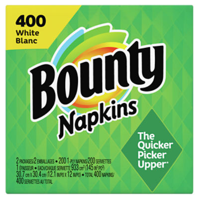 Bounty Paper Napkins, White, 400 Count