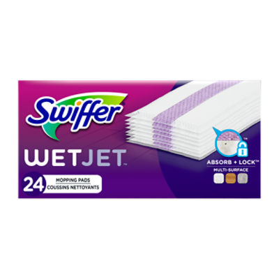 Swiffer Wet Jet Mop Cleaning Pads Refill, Floor Cleaner for Mopping Wood, Laminate, Tile, 24ct, 24 Each