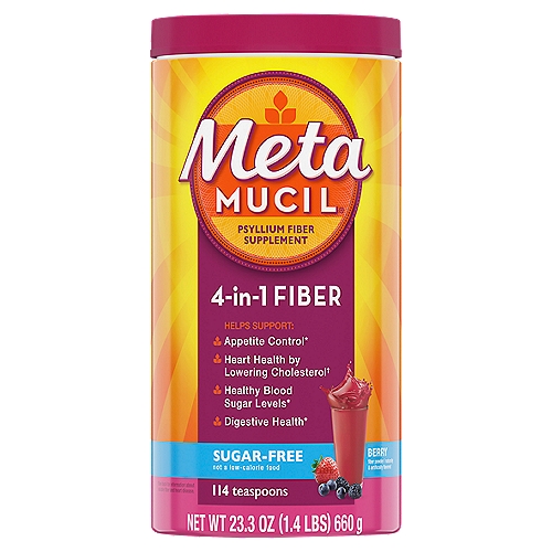 Digestive system making you feel sluggish? Start by taking Metamucil Multi-Health Fiber Powder every day to trap & remove the waste that weighs you down*, so you feel lighter and more energetic**. Metamucil is the only leading brand made with Psyllium Fiber^, a plant-based fiber that helps promote digestive health*. It also helps you control appetite*, maintain healthy blood sugar levels*, and lower cholesterol†. See how one small change can lead to good things! *THESE STATEMENTS HAVE NOT BEEN EVALUATED BY THE FOOD AND DRUG ADMINISTRATION. THIS PRODUCT IS NOT INTENDED TO DIAGNOSE, TREAT, CURE, OR PREVENT ANY DISEASE. **Survey of 291 adults who self-reported that they felt lighter and more energetic after completing the Metamucil Two Week Challenge.†Diets low in saturated fat and cholesterol that include 7 grams of soluble fiber per day from psyllium husk, as in Metamucil, may reduce the risk of heart disease by lowering cholesterol. One serving of Metamucil has 2.4 grams of this soluble fiber. One serving of Metamucil capsules has at least 1.8 grams of this soluble fiber.^P&G calculation based in part on data reported by Nielsen through its ScanTrack Service for the Digestive Health category for the 52-week period ending 04/27/19, for the total U.S. market, xAOC, according to the P&G custom product hierarchy. Copyright © 2019, The Nielsen Company.