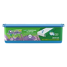 Swiffer Sweeper Wet Mopping Cloths, Multi-Surface Floor Cleaner with Febreze Freshness, Lavender Vanilla & Comfort, 24 count