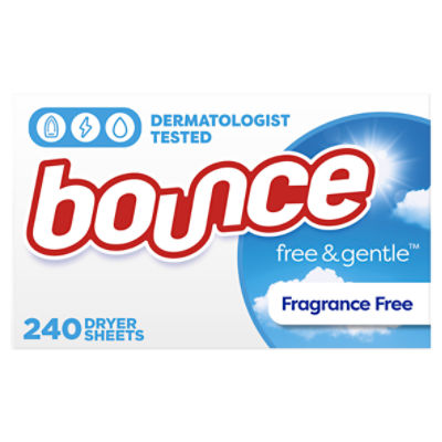 Bounce Free & Gentle Fragrance Free Dryer Sheets, 240 count, 240 Each