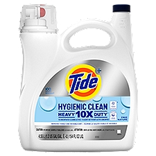 Tide Hygienic Clean Heavy Duty 10x Free Liquid Laundry Detergent, Unscented, 154 oz, HE Compatible