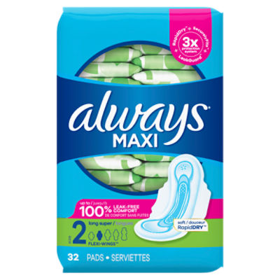 Procter & Gamble Always® Maxi Pads with Wings, Extra Heavy, Overnight,  Unscented, Size 5, 20 Per Box, 6/Case, 120 Total, PGC17902