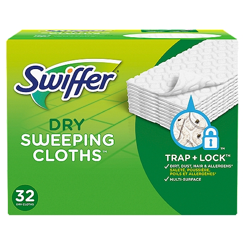 Swiffer Sweeper Multi-Surface dry sweeping cloth refills have deep textured ridges that TRAP + LOCK dirt, dust, hair & allergens* to keep your floors clean and free of debris. Use with Swiffer Sweeper, Swiffer Sweep+Vac and Swiffer Sweep+ Trap. *common inanimate allergens from cat and dog dander & dust mite matter