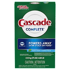 Cascade Complete Complete Fresh Scent, Dishwasher Detergent, 75 Ounce
