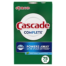 Cascade Complete Fresh Scent Dishwasher Detergent, 75 oz