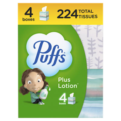 Puffs Plus Lotion Facial Tissues, 56 count, 4 pack - ShopRite