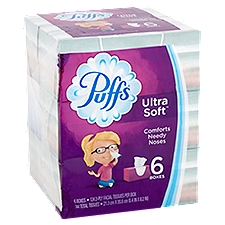 Puffs Ultra Soft Facial Tissues, 124 count, 6 pack