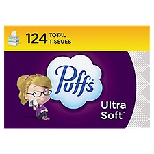Puffs Ultra Soft Facial Tissues, 124 count