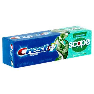 Crest Plus Complete Scope Minty Fresh Striped + Whitening Scope Fluoride Toothpaste, 0.85 oz